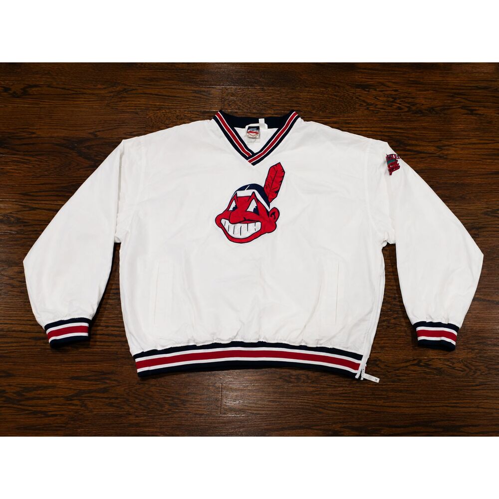 Vintage Cleveland Indians Jacobs White Field Jacket Men's Size XXL